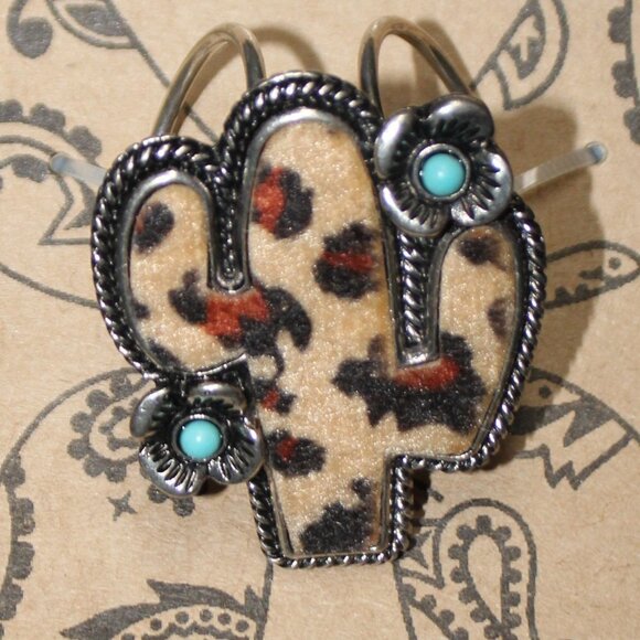 Tipi Scarf Slide Cactus w/Leopard Print and Flowers - Picture 7 of 7